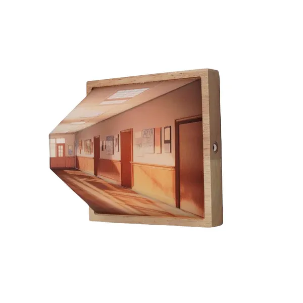 3d Naked Eye Vision Night Light Wall Lamp Living Room Home Creative Wooden No-Punch Wall Hanging Light - soufeelmy