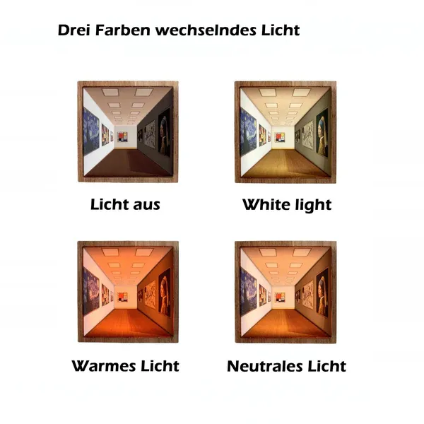 3d Naked Eye Vision Night Light Wall Lamp Living Room Home Creative Wooden No-Punch Wall Hanging Light - soufeelmy