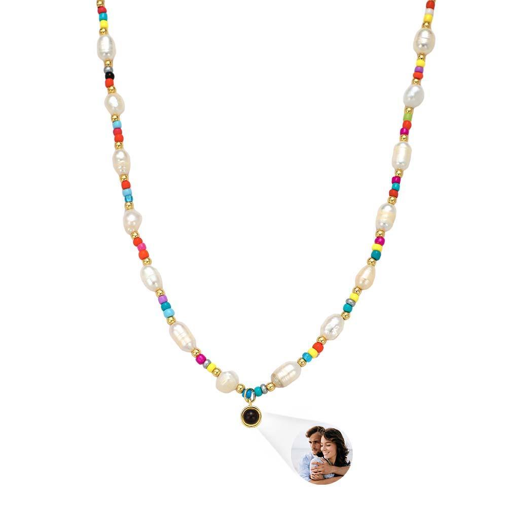 Custom Projection Necklace Colorful Bead Pearl Y2K Gift - soufeelmy