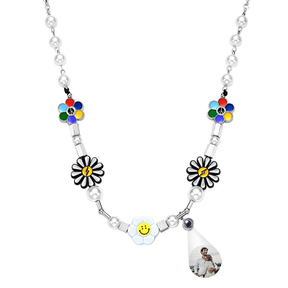 Custom Projection Neckalce Daisy Smile Funny Colorful Gift - soufeelmy
