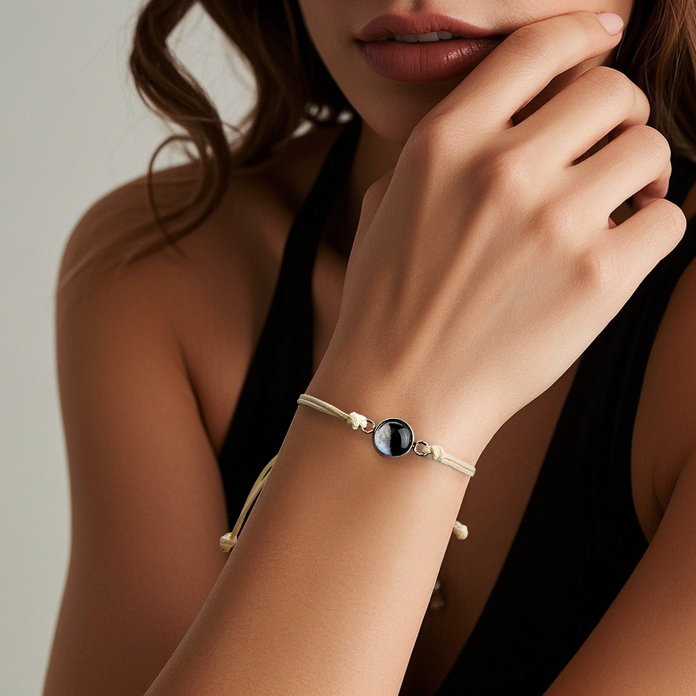 Custom Moon Phase Bracelet Stardust Sand Bracelet Luminous Bracelet Gift for Her - soufeelmy
