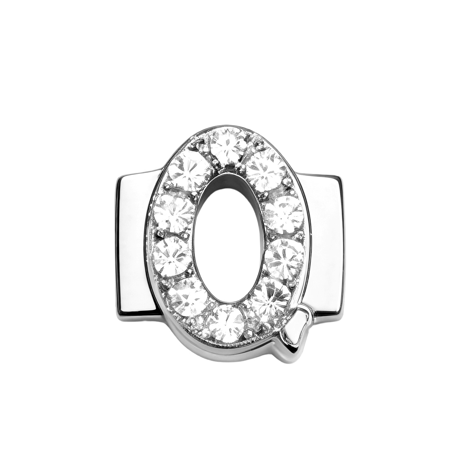 Letter With Diamond Q Charm - Silver - soufeelmy