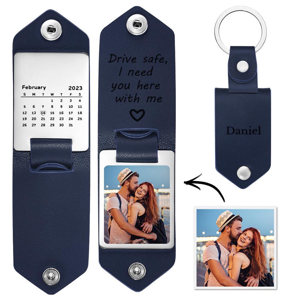 Drive Safe Keychain Gifts for Lover Calendar Keychain Photo Gifts - soufeelmy