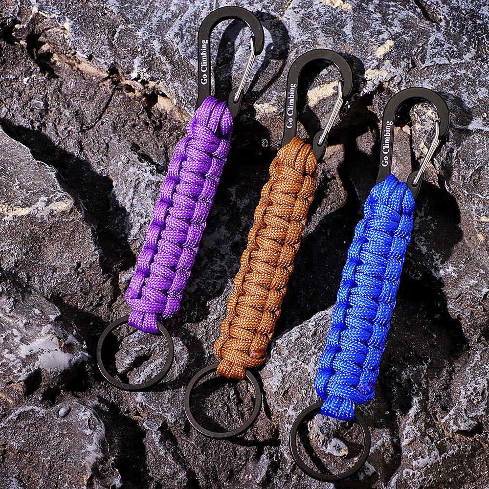 Engraved Keychain With Carabiner Creative Braided Paracord Keychain For Men - soufeelmy