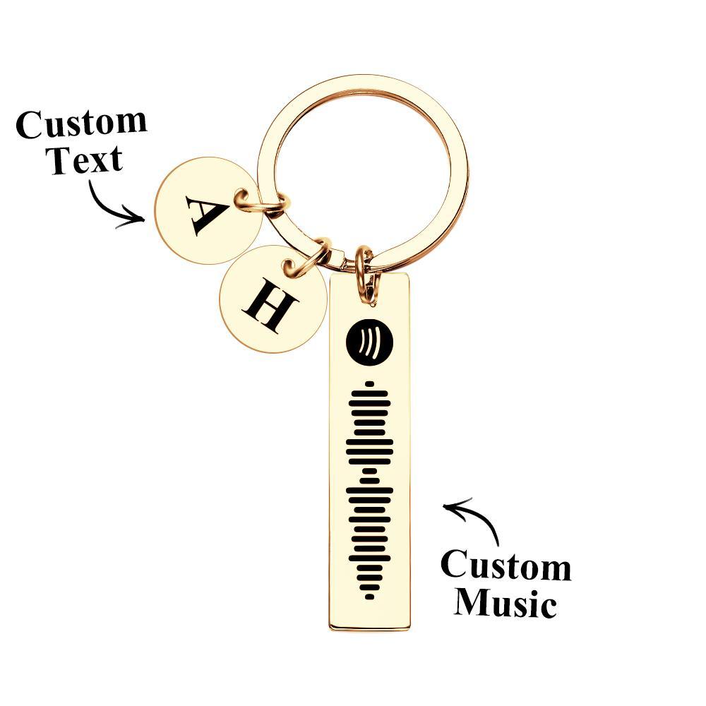 Scannable Spotify Code Keychain With Engraved Circle Pendant Custom Music Song Keychain Gift - soufeelmy