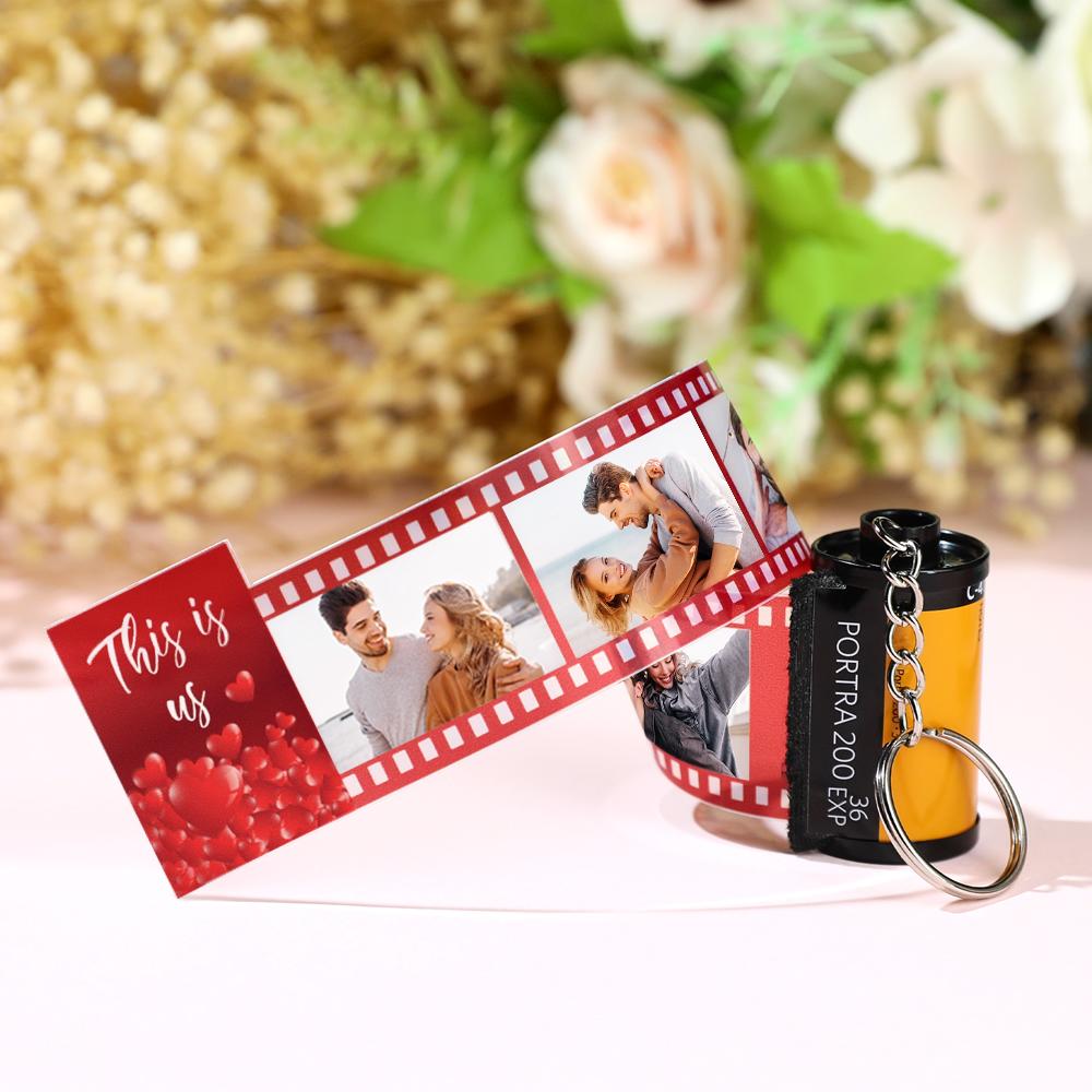 Custom Photo Film Roll Keychain This Is Us Theme Love Heart Camera Keychain Valentine's Day Gift - soufeelmy