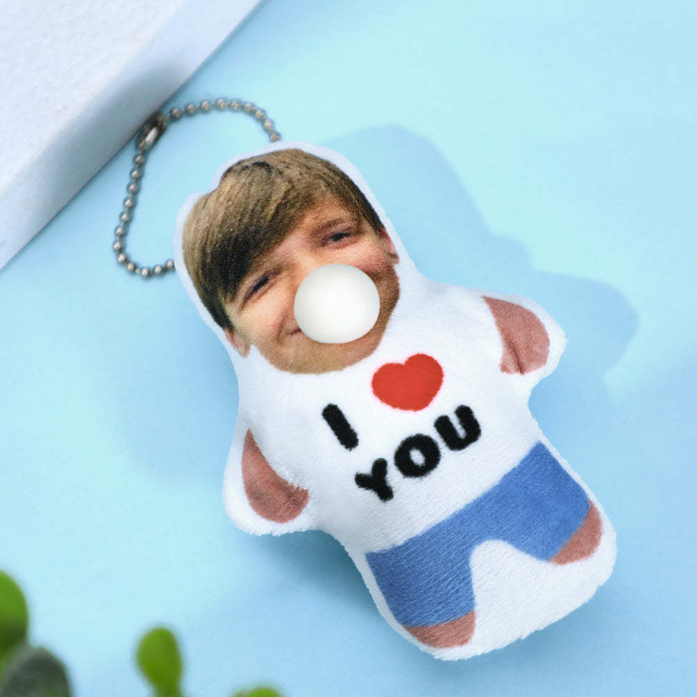 Custom MINIME Pillow Keychain with Bubble Squeeze Pocket Hug Valentine's Gifts - soufeelmy