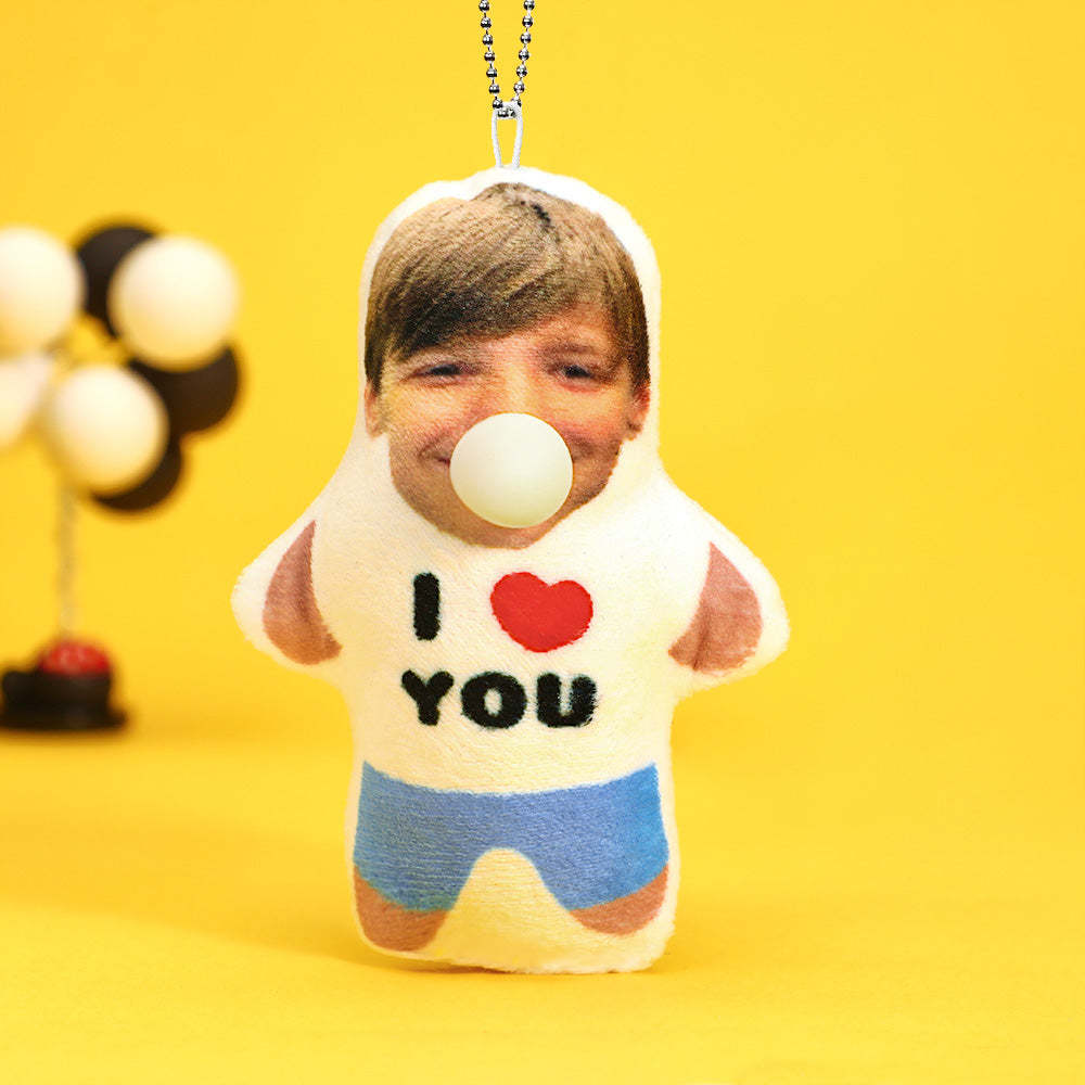Custom MINIME Pillow Keychain with Bubble Squeeze Pocket Hug Valentine's Gifts - soufeelmy