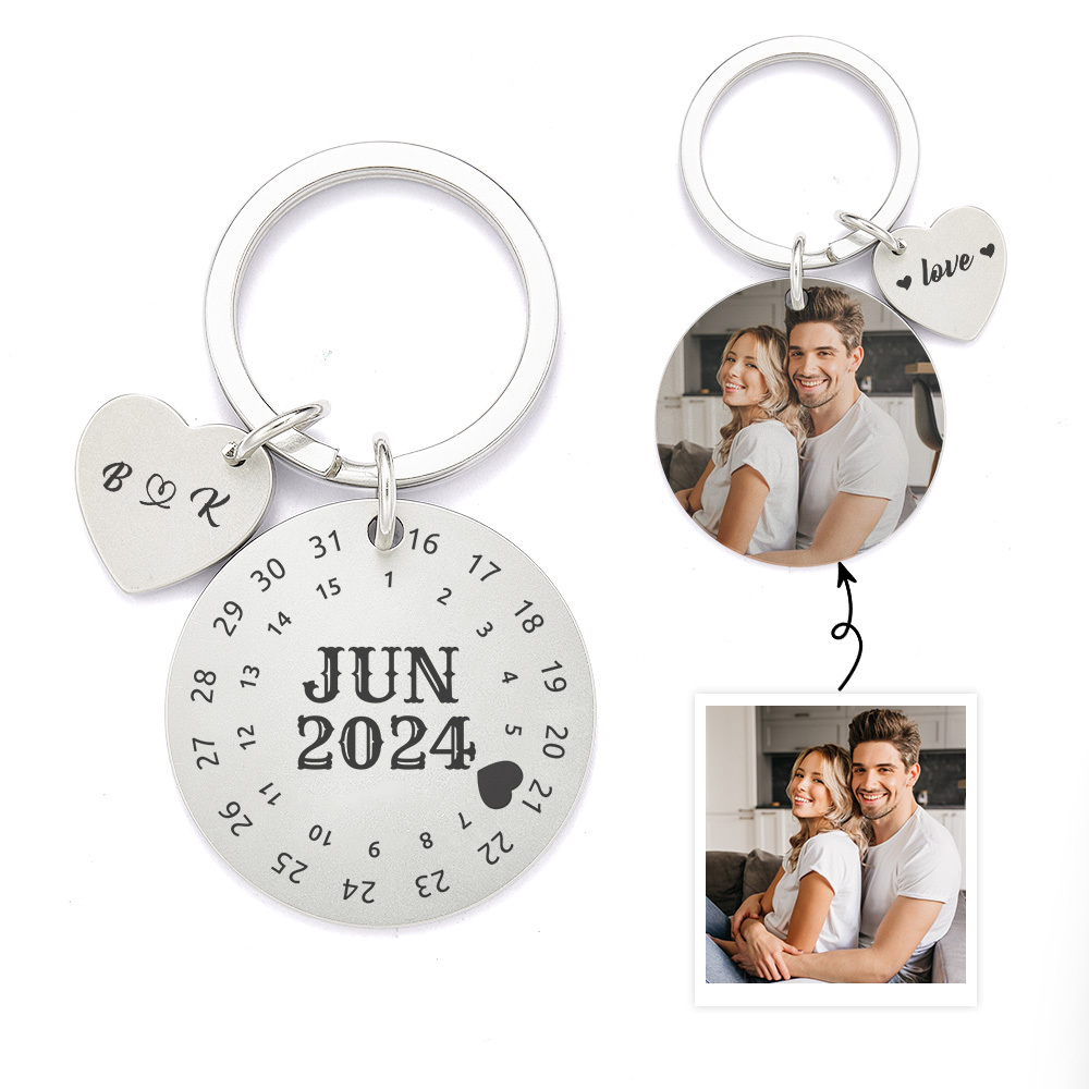 Personalized Calendar Keychain Significant Date Marker Valentine's Day Gifts For Couples - soufeelmy