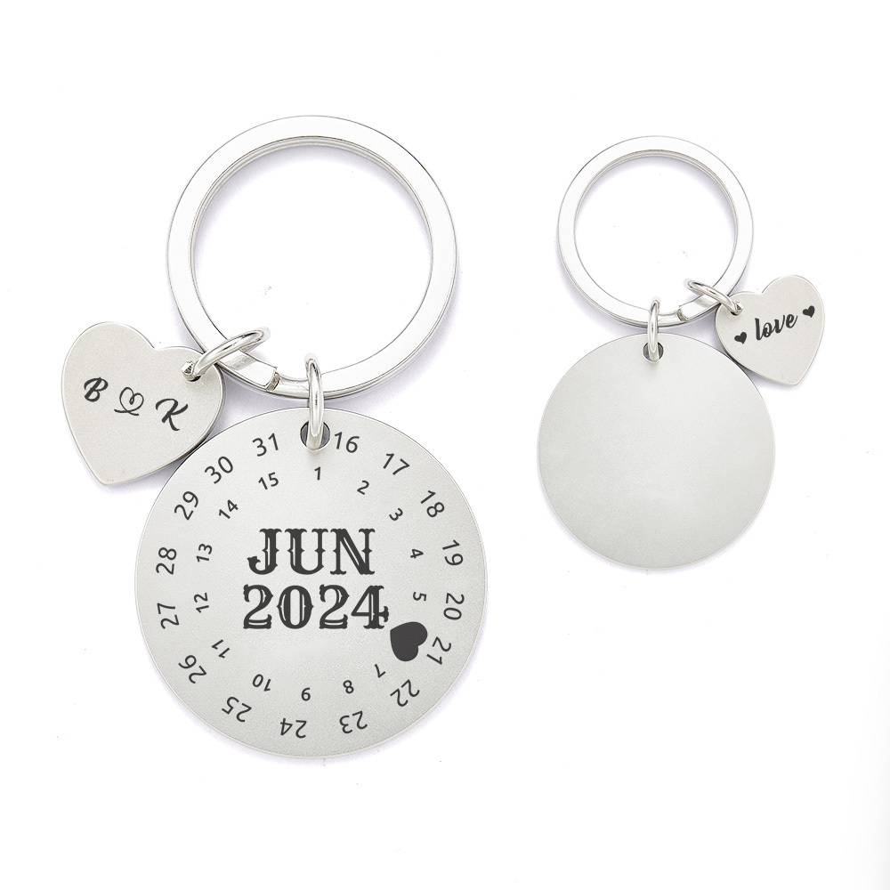Personalized Calendar Keychain Significant Date Marker Valentine's Day Gifts For Couples - soufeelmy