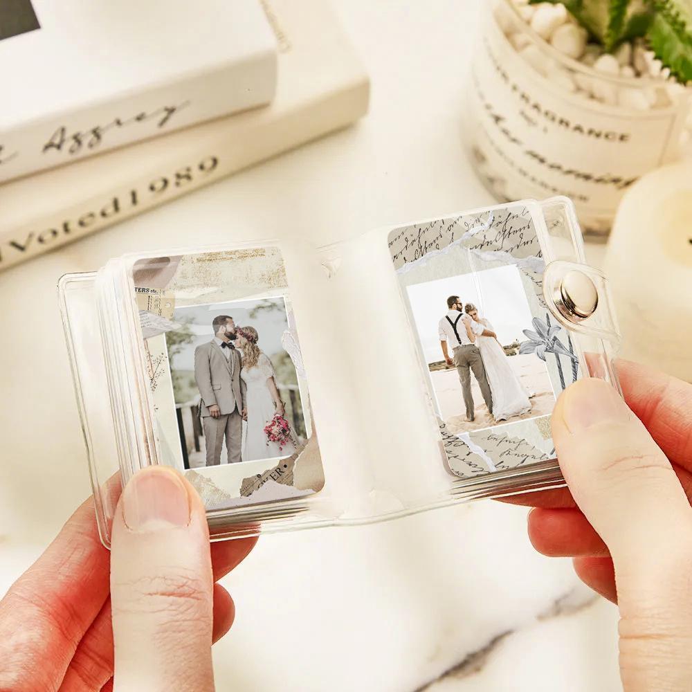 Custom Mini Photo Album Keychain Custom Design Background Photo Plastic Keychain Gift for Her - soufeelmy