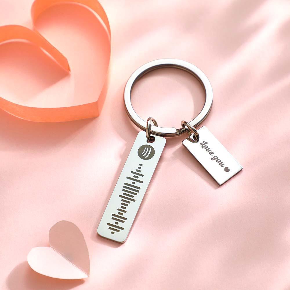 Custom Music Code Keychain Personalized Creative Name Scannable Spotify Code Keychain Gift For Her - soufeelmy