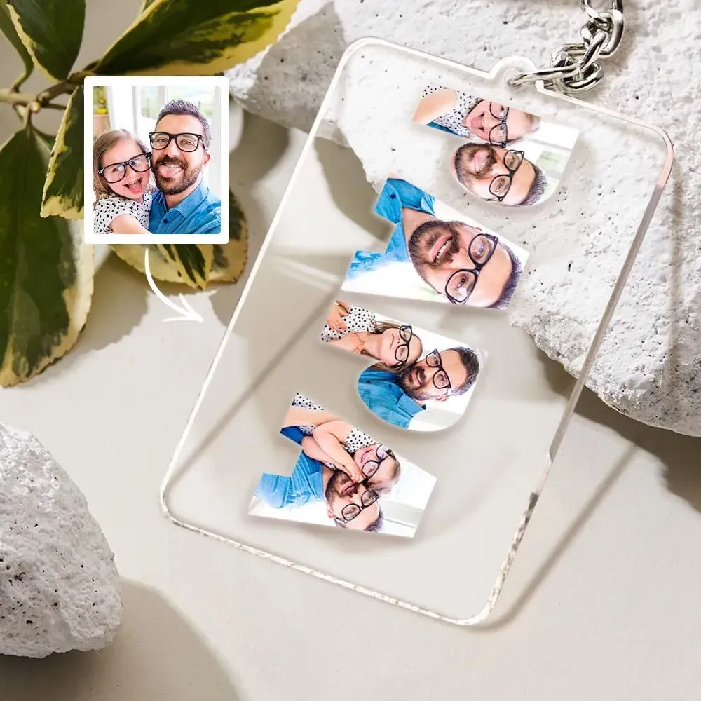 Personalized Photo Acrylic Keychain Anniversary Gift Father's Day  Special Gift For DAD