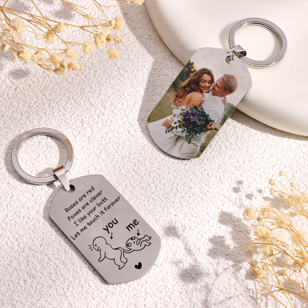 Personalized Valentine's Day Gift for Boyfriend, Funny Keychain, Custom Photo Keychain, Custom Name Keychain, Valentine's Day Gifts - soufeelmy