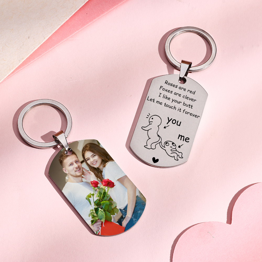Personalized Valentine's Day Gift for Boyfriend, Funny Keychain, Custom Photo Keychain, Custom Name Keychain, Valentine's Day Gifts - soufeelmy