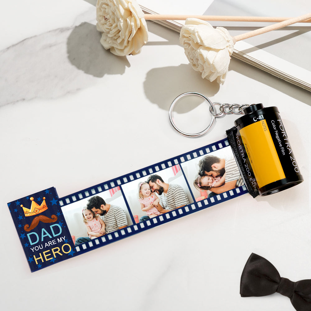 Custom Photo Camera Keychain Dad You Are My Hero Film Roll  Keychain Father's Day Gift - soufeelmy