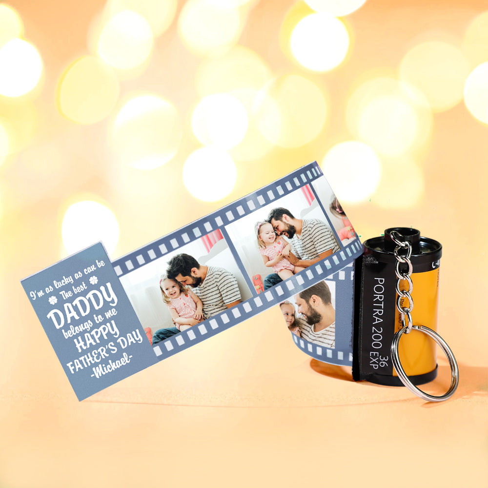 Personalized Photo Camera Keychain Thoughtful Film Roll Keychain Gift For Dad - soufeelmy