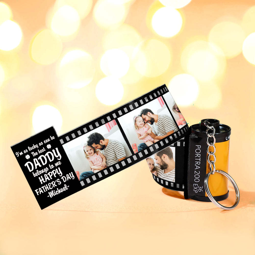 Personalized Photo Camera Keychain Thoughtful Film Roll Keychain Gift For Dad - soufeelmy
