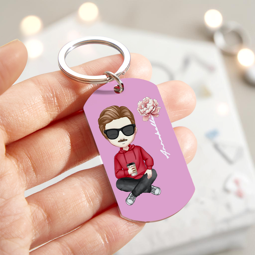 Personalized Cute Cartoon Birth Flower Calendar Keychain Birthday Back to School Gift for Kids - soufeelmy