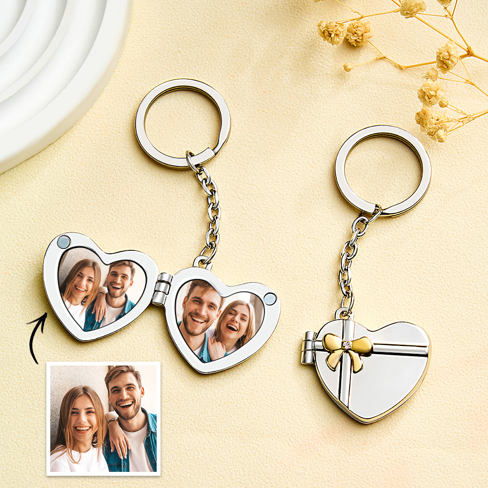 Custom Photo Keychain Heart Frame Keychain Couple Gifts - soufeelmy