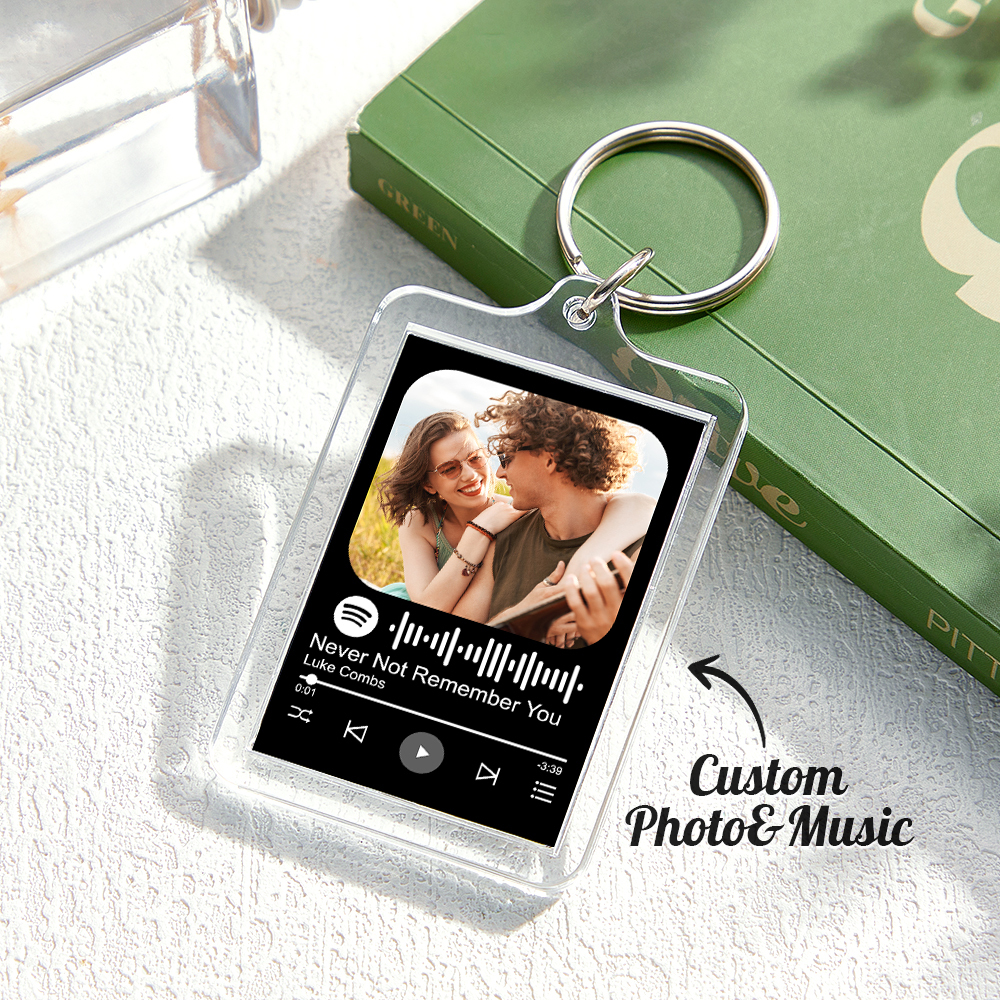 Custom Spotify Code Keychain Photo Keychain Acrylic with Pouch - soufeelmy