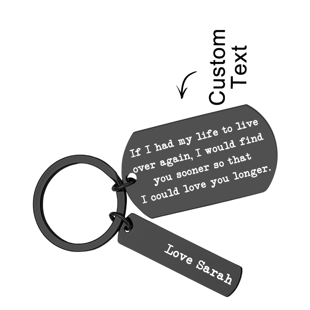 Love You Longer Keyring Engraved Keychain Custom Name For Couple - soufeelmy