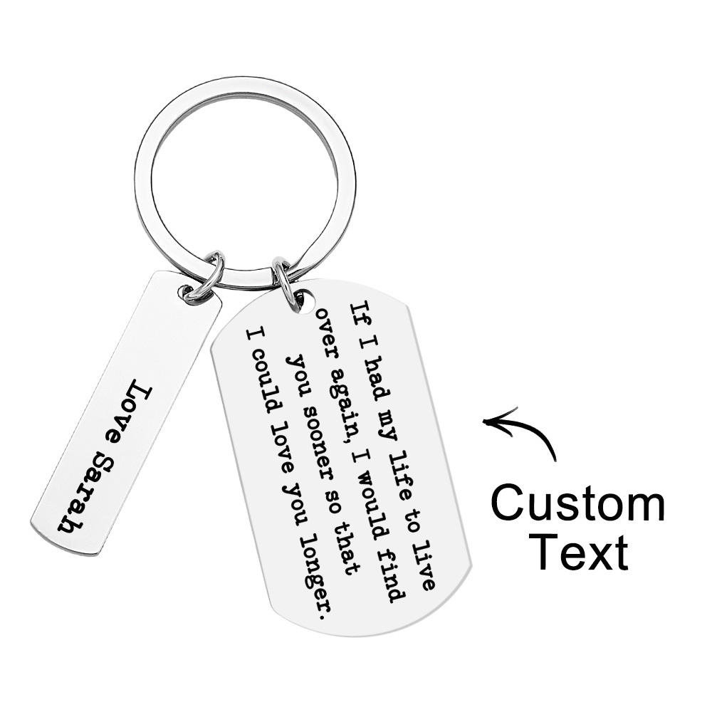 Love You Longer Keyring Engraved Keychain Custom Name For Couple - soufeelmy