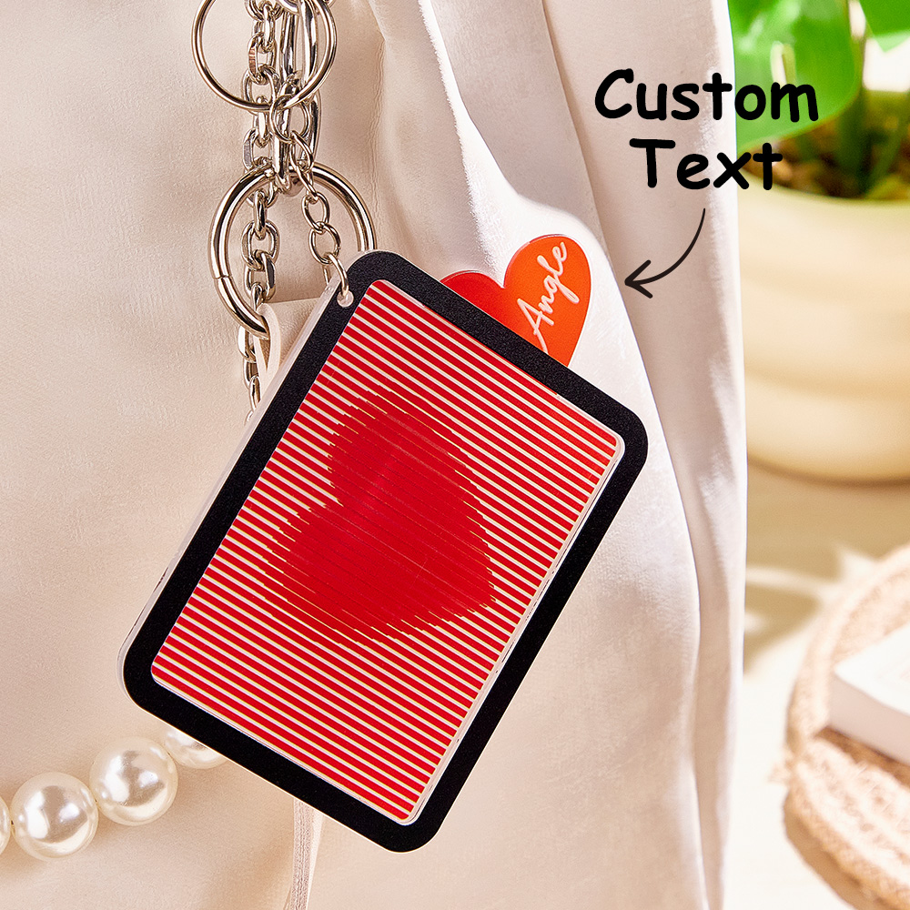 Custom Text Pull-out Keychain Red Heart Keychain Gift For Her - soufeelmy