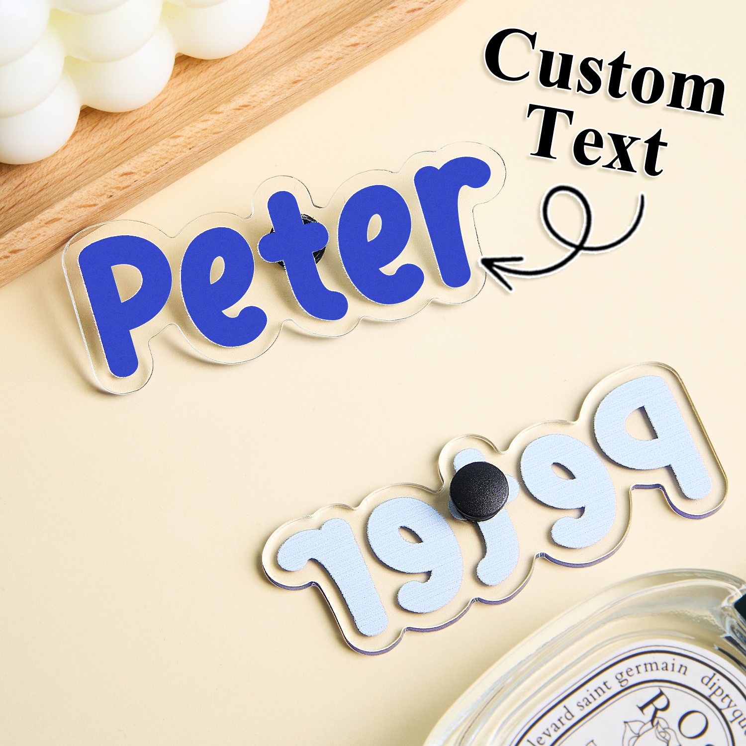 Custom Bag Charms with Photo Text Personalized Tote Bag Charms Acrylic Beach Bag Accessories Charms Beach Tote Decoration - soufeelmy