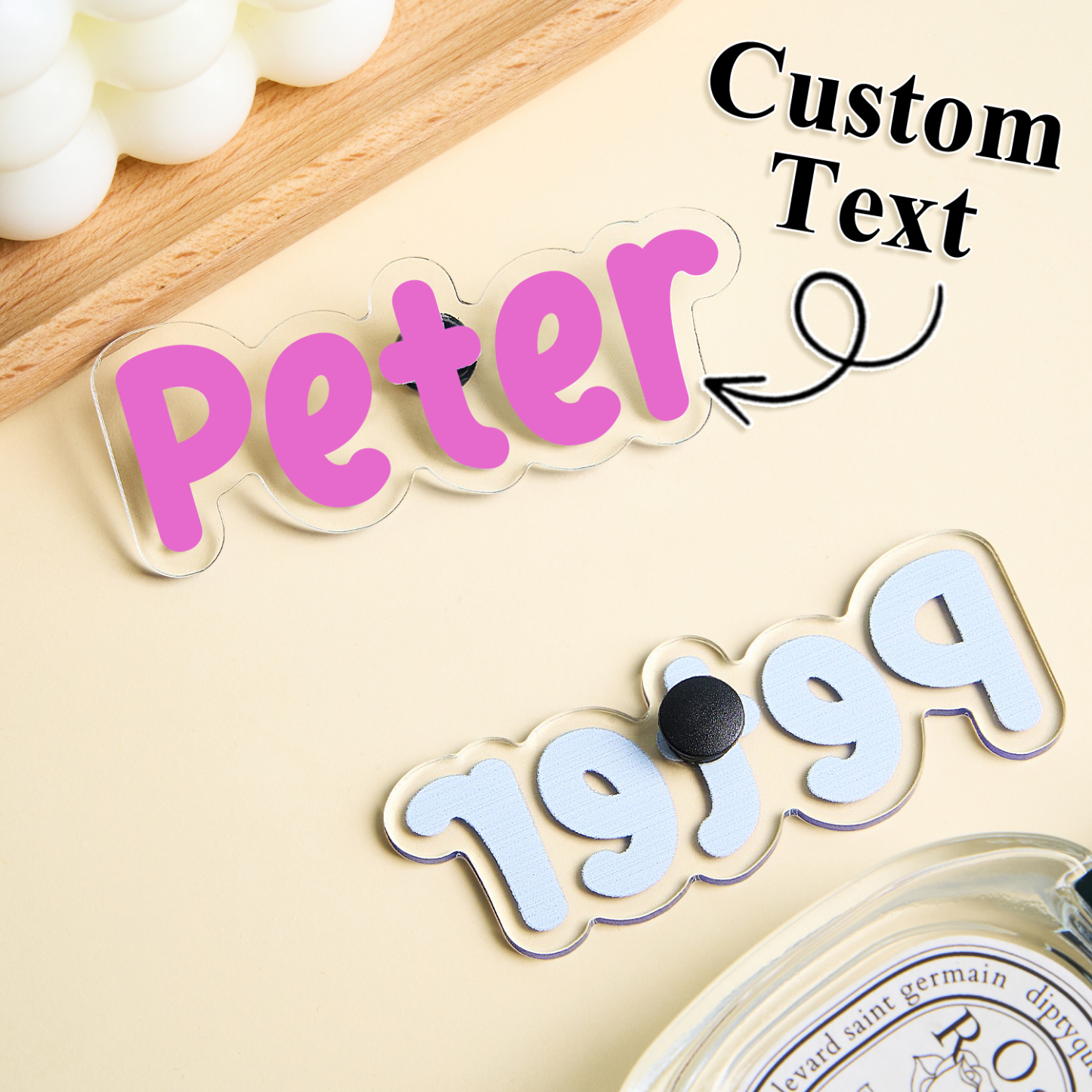 Custom Bag Charms with Photo Text Personalized Tote Bag Charms Acrylic Beach Bag Accessories Charms Beach Tote Decoration - soufeelmy