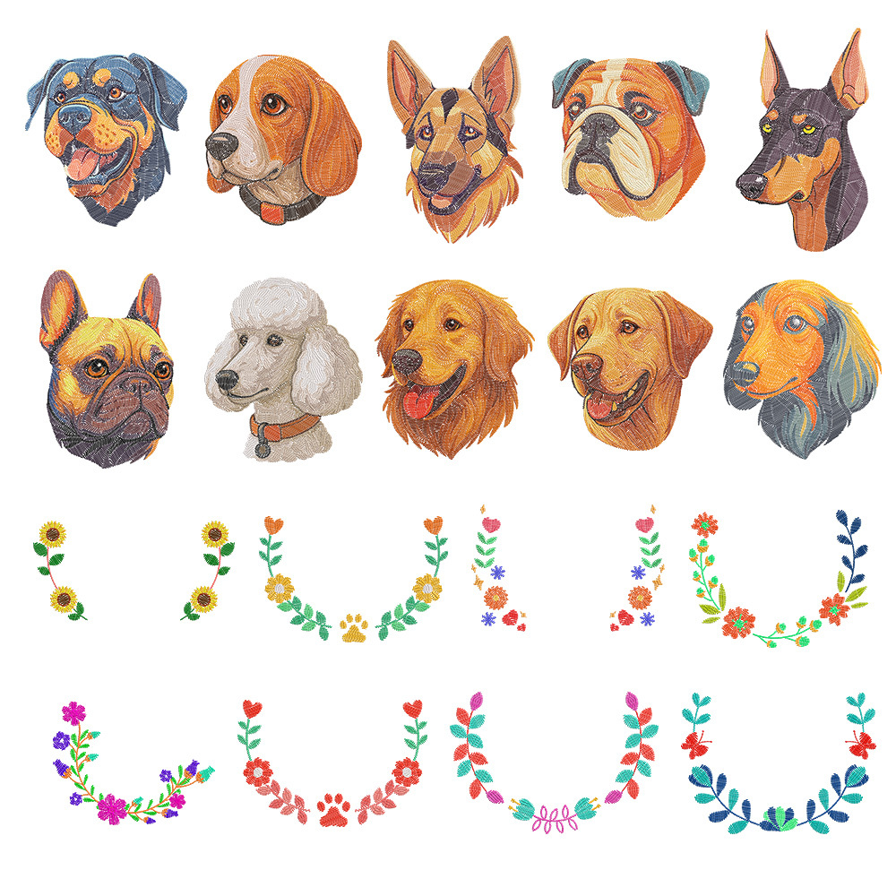 Custom Embroidered Style Pet Avatar Keychain, Personalized Leather Dog Portrait, Pet Memorial Gift - soufeelmy