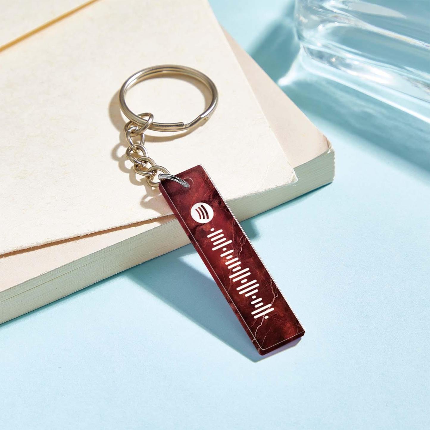 Custom Multicolor Spotify Keychain Scannable Keyring Personalized Acrylic Code Keychain Music Gift Couple Gift - soufeelmy