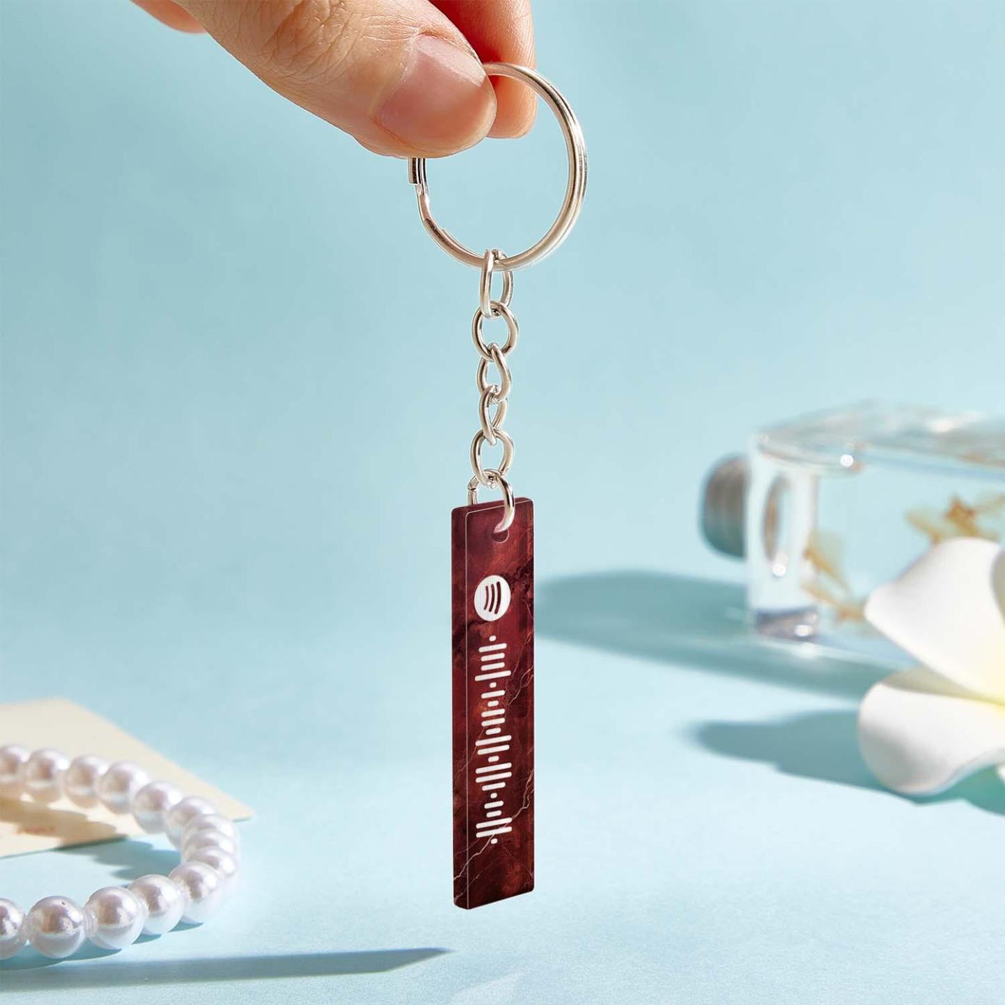 Custom Multicolor Spotify Keychain Scannable Keyring Personalized Acrylic Code Keychain Music Gift Couple Gift - soufeelmy