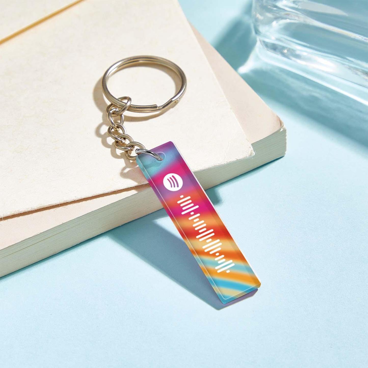 Custom Multicolor Spotify Keychain Scannable Keyring Personalized Acrylic Code Keychain Music Gift Couple Gift - soufeelmy