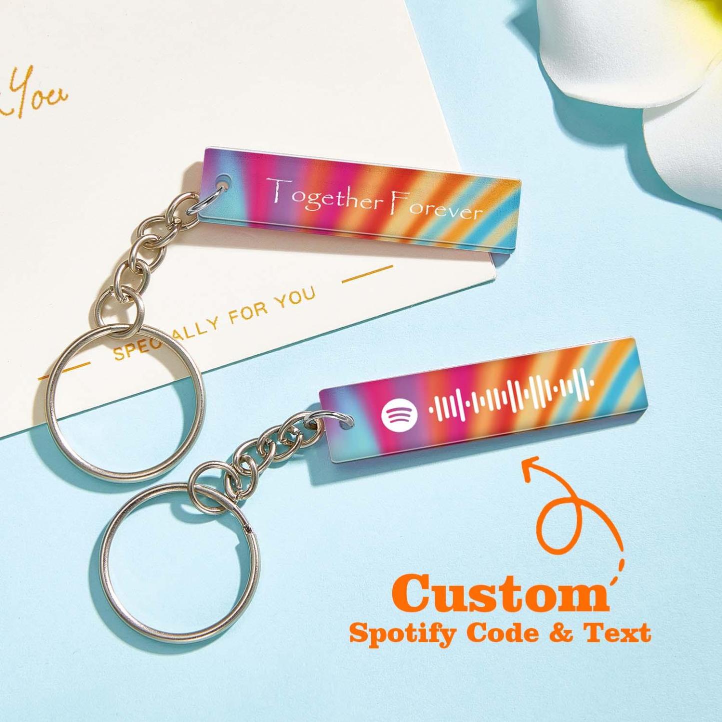 Custom Multicolor Spotify Keychain Scannable Keyring Personalized Acrylic Code Keychain Music Gift Couple Gift - soufeelmy
