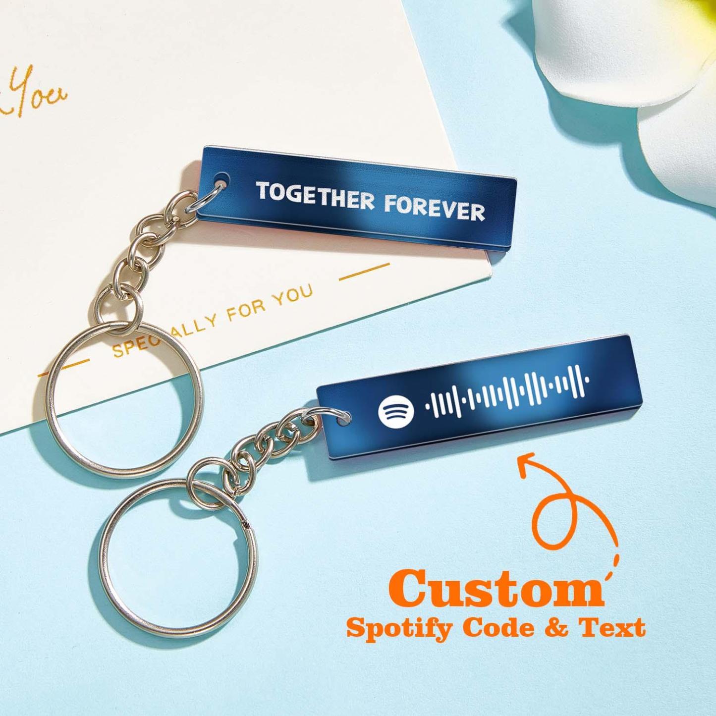 Custom Multicolor Spotify Keychain Scannable Keyring Personalized Acrylic Code Keychain Music Gift Couple Gift - soufeelmy