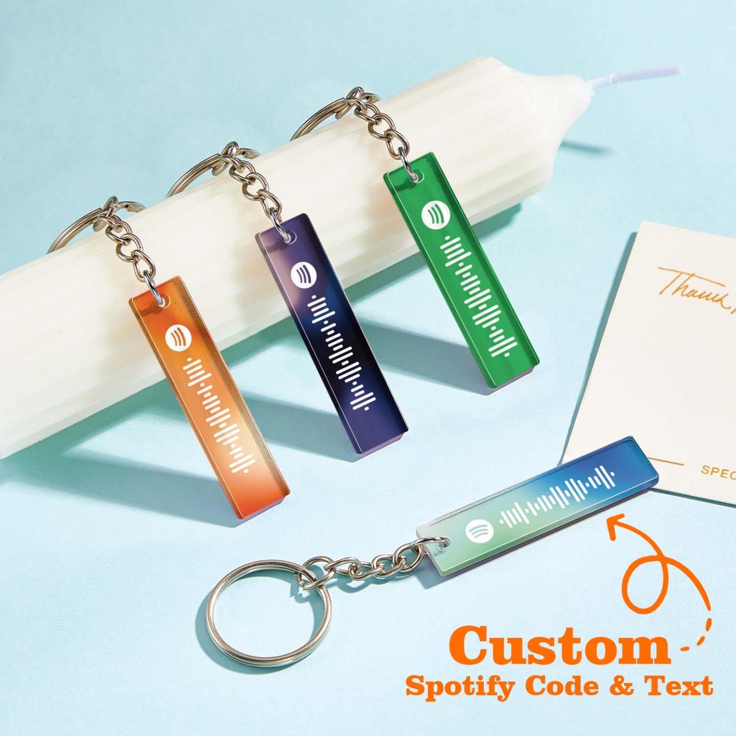 Custom Multicolor Spotify Keychain Scannable Keyring Personalized Acrylic Code Keychain Music Gift Couple Gift - soufeelmy