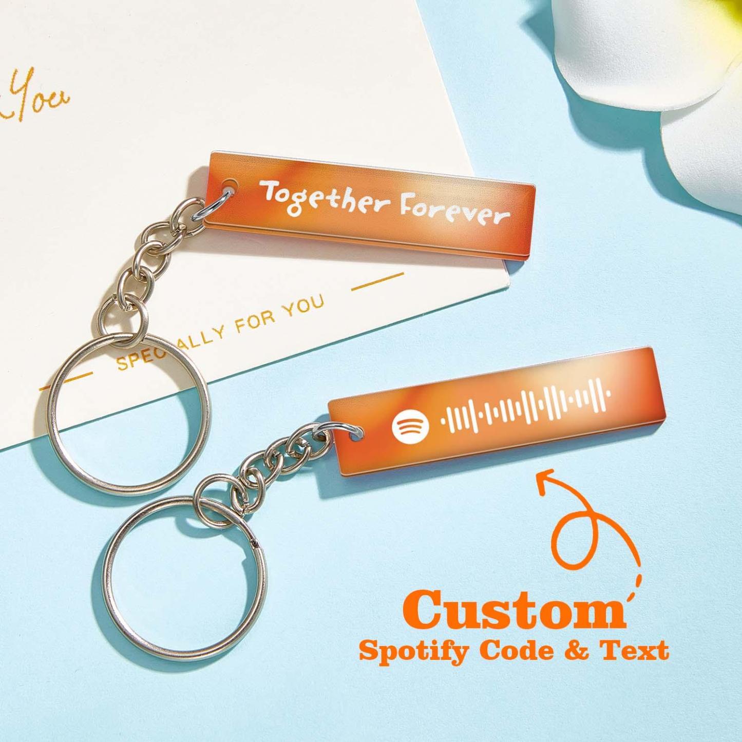 Custom Multicolor Spotify Keychain Scannable Keyring Personalized Acrylic Code Keychain Music Gift Couple Gift - soufeelmy