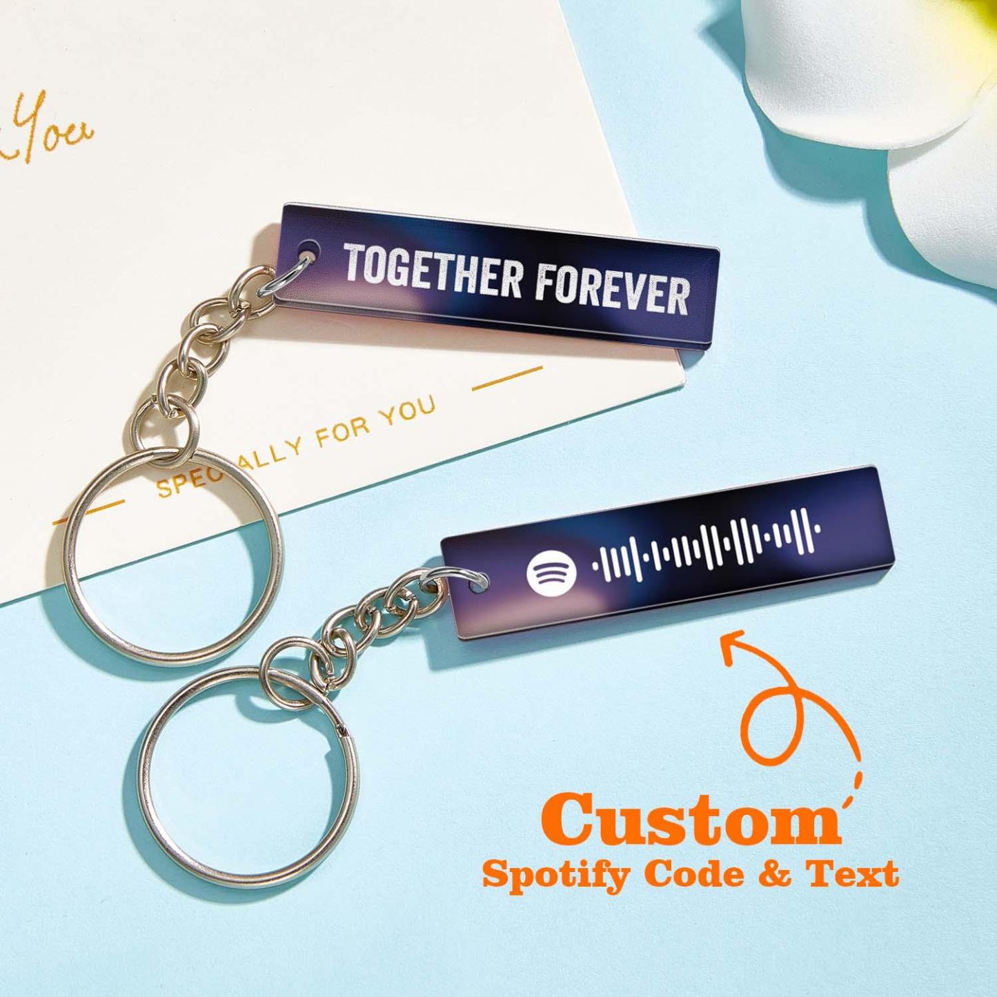 Custom Multicolor Spotify Keychain Scannable Keyring Personalized Acrylic Code Keychain Music Gift Couple Gift - soufeelmy