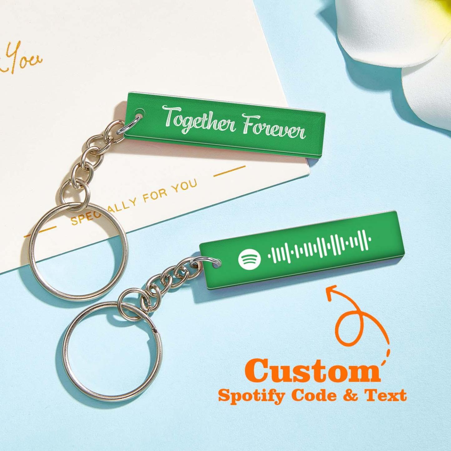 Custom Multicolor Spotify Keychain Scannable Keyring Personalized Acrylic Code Keychain Music Gift Couple Gift - soufeelmy