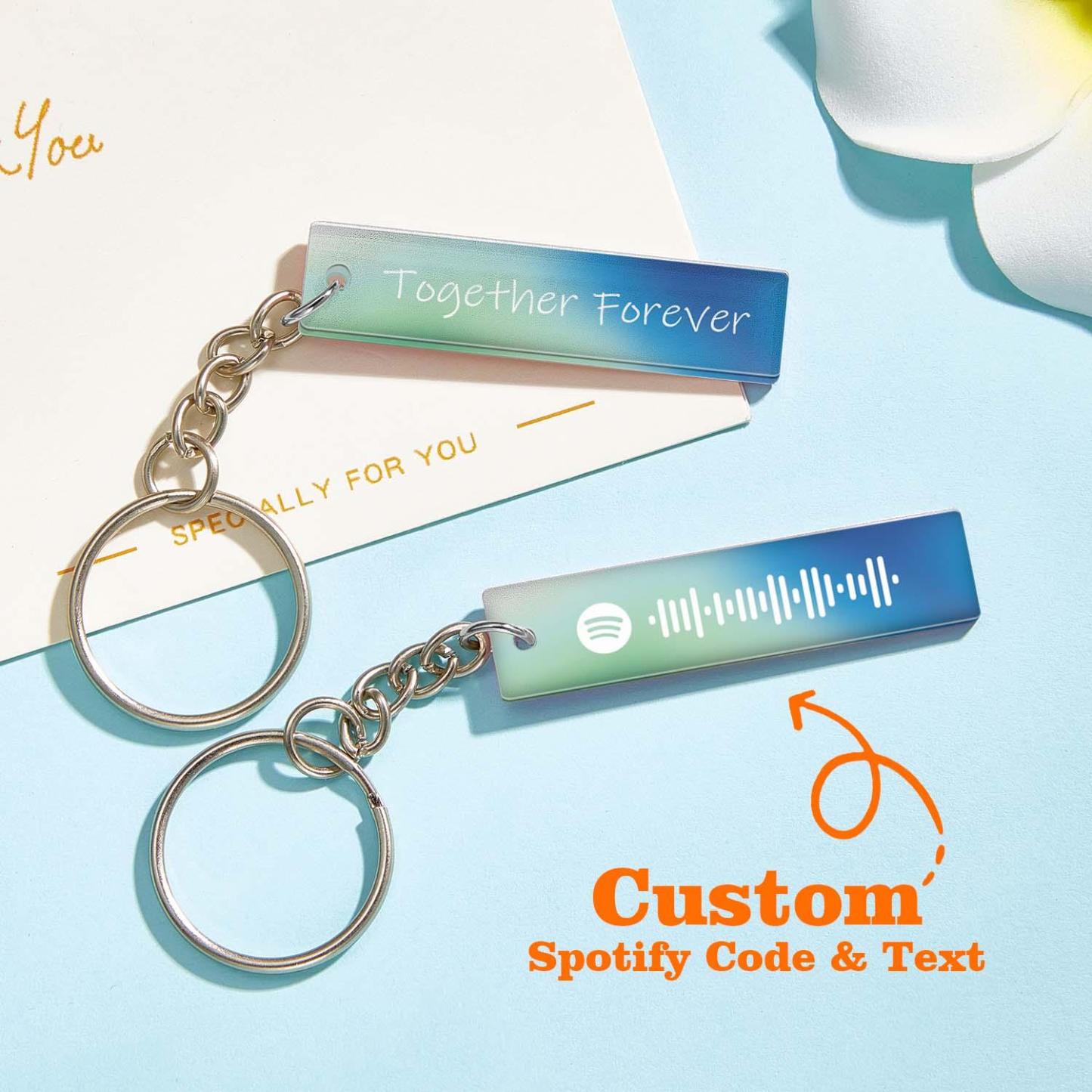 Custom Multicolor Spotify Keychain Scannable Keyring Personalized Acrylic Code Keychain Music Gift Couple Gift - soufeelmy