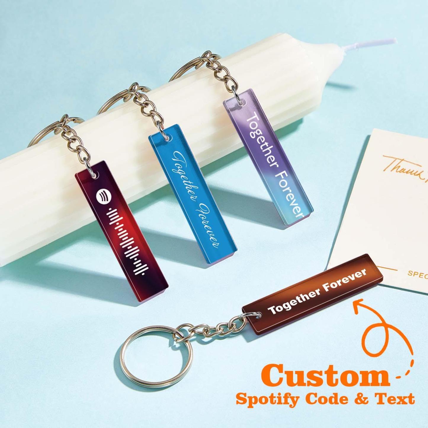Custom Multicolor Spotify Keychain Scannable Keyring Personalized Acrylic Code Keychain Music Gift Couple Gift - soufeelmy