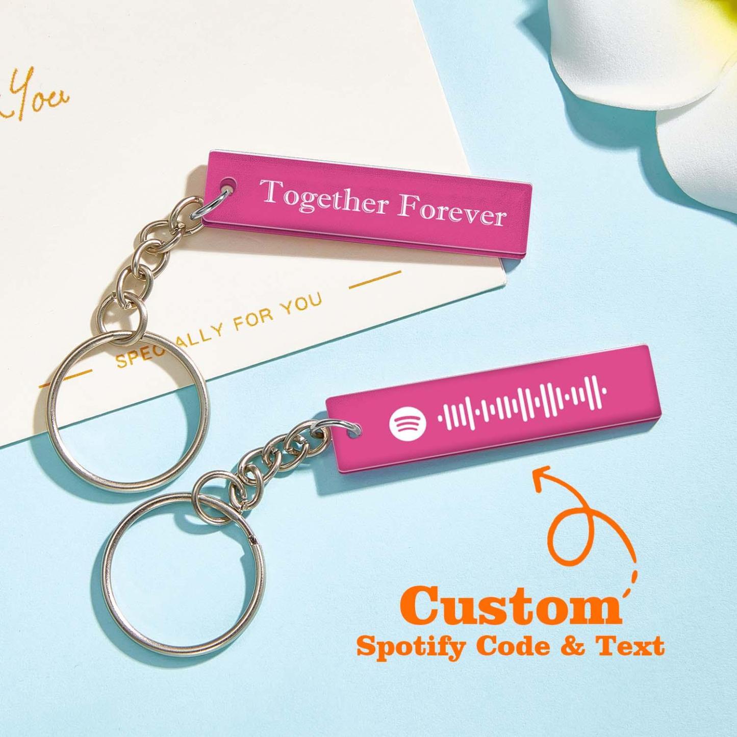 Custom Multicolor Spotify Keychain Scannable Keyring Personalized Acrylic Code Keychain Music Gift Couple Gift - soufeelmy