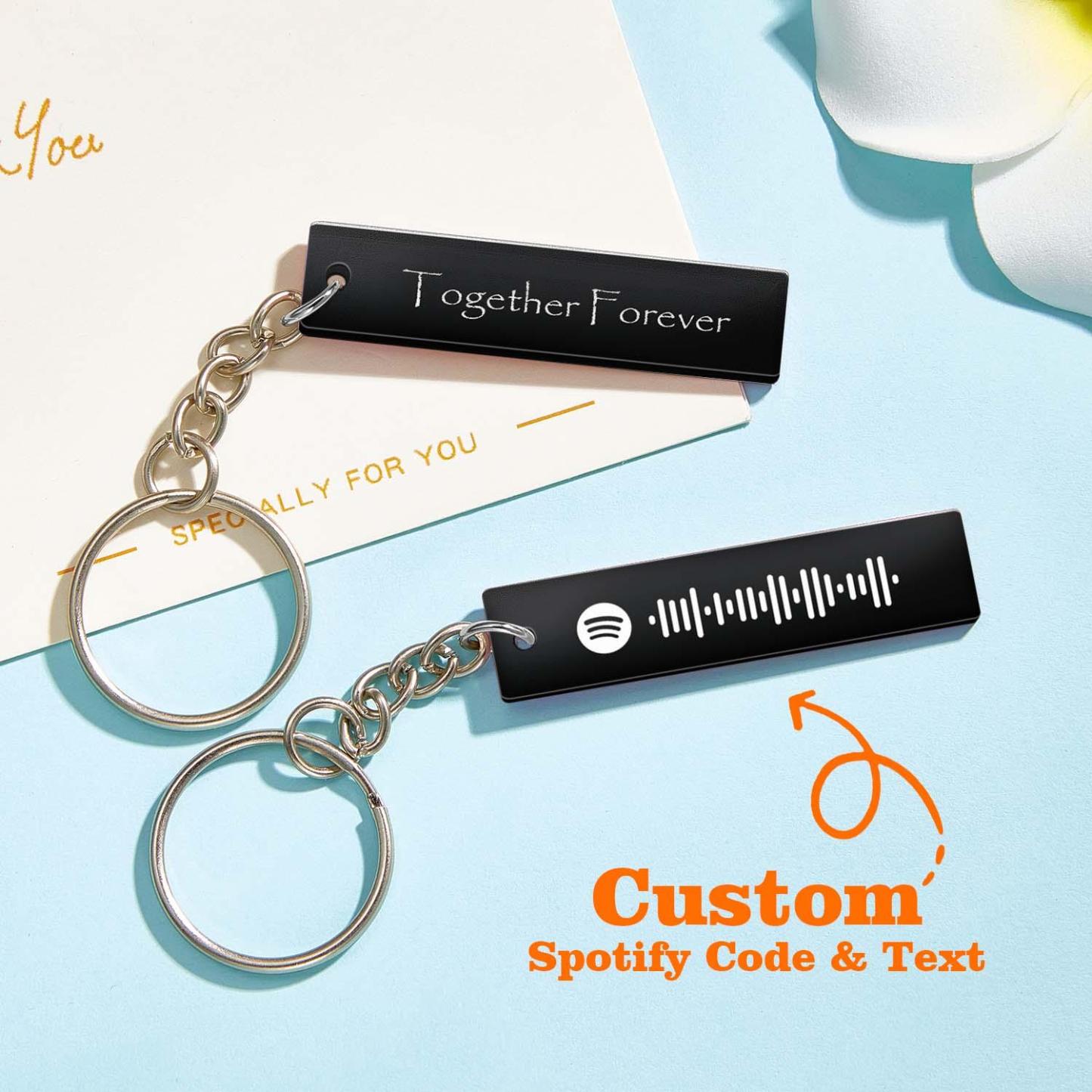 Custom Multicolor Spotify Keychain Scannable Keyring Personalized Acrylic Code Keychain Music Gift Couple Gift - soufeelmy