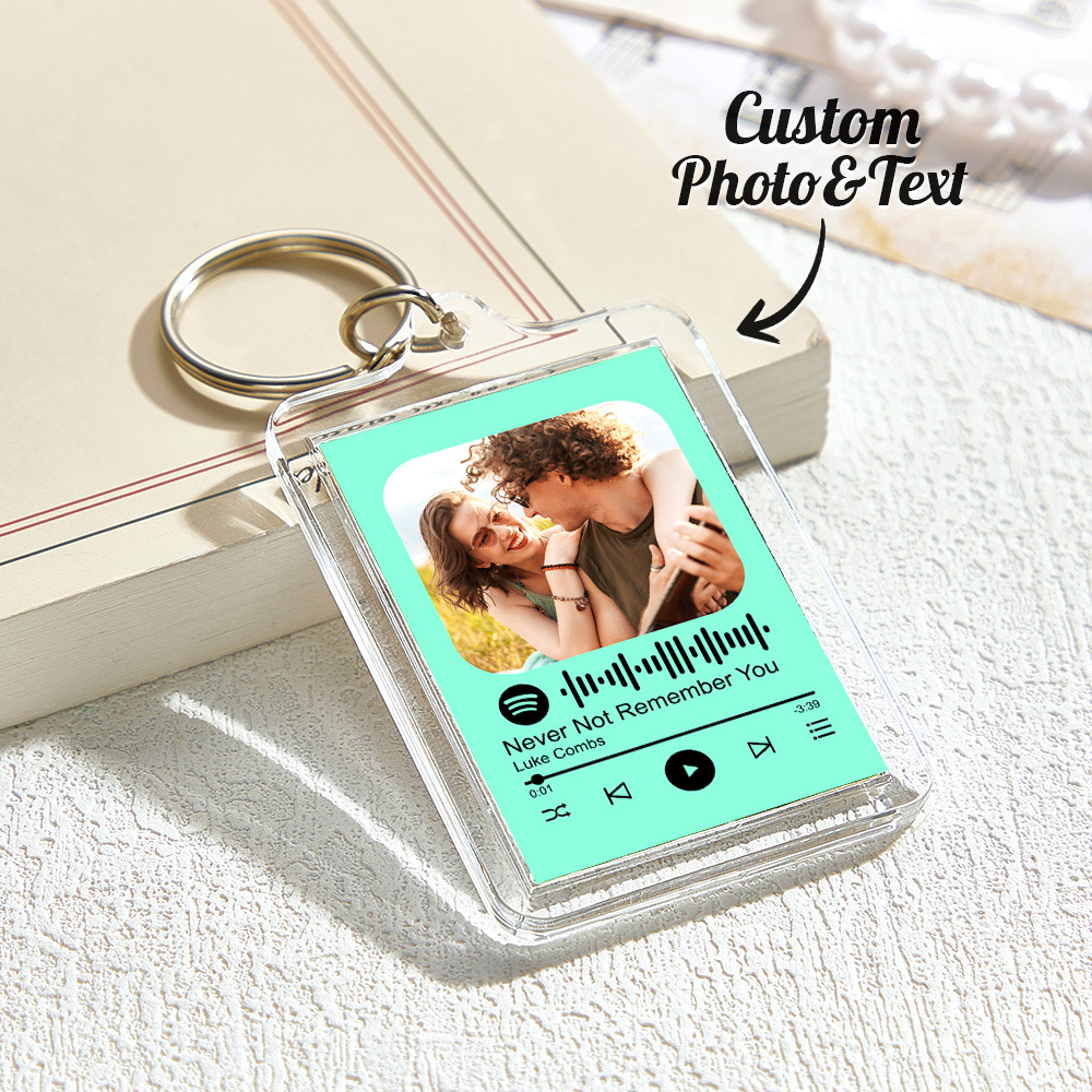 Custom Spotify Code Keychain Colorful Keychain Photo Keychain Acrylic with Pouch - soufeelmy
