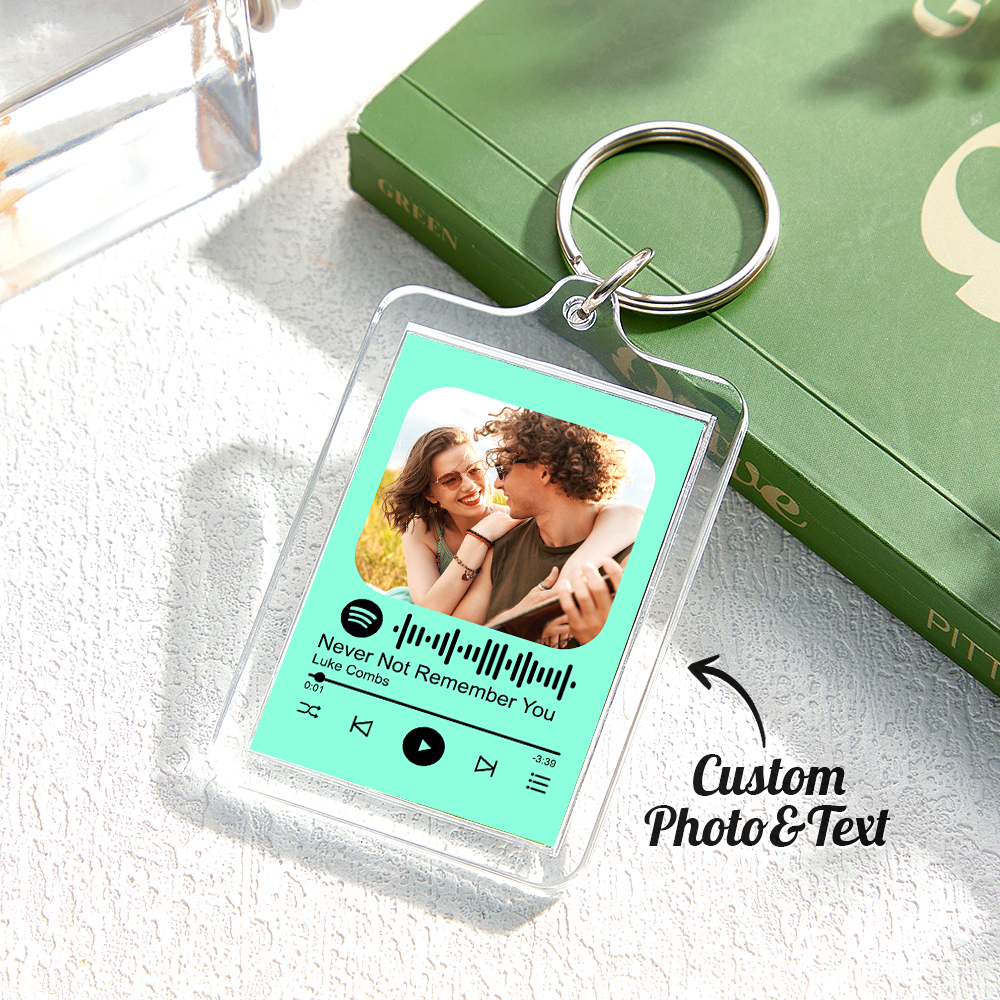 Custom Spotify Code Keychain Colorful Keychain Photo Keychain Acrylic with Pouch - soufeelmy