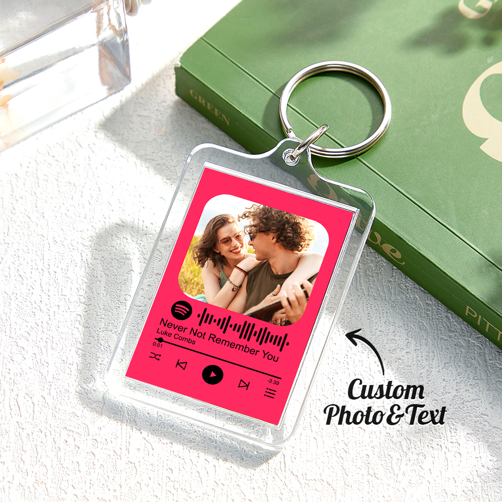 Custom Spotify Code Keychain Colorful Keychain Photo Keychain Acrylic with Pouch - soufeelmy