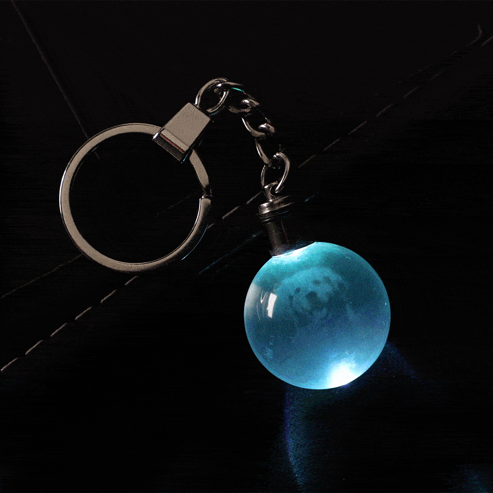 Personalized 3D Photo Crystal Keychain Custom Crystal Ball Charm Gift for Couples in Love - soufeelmy