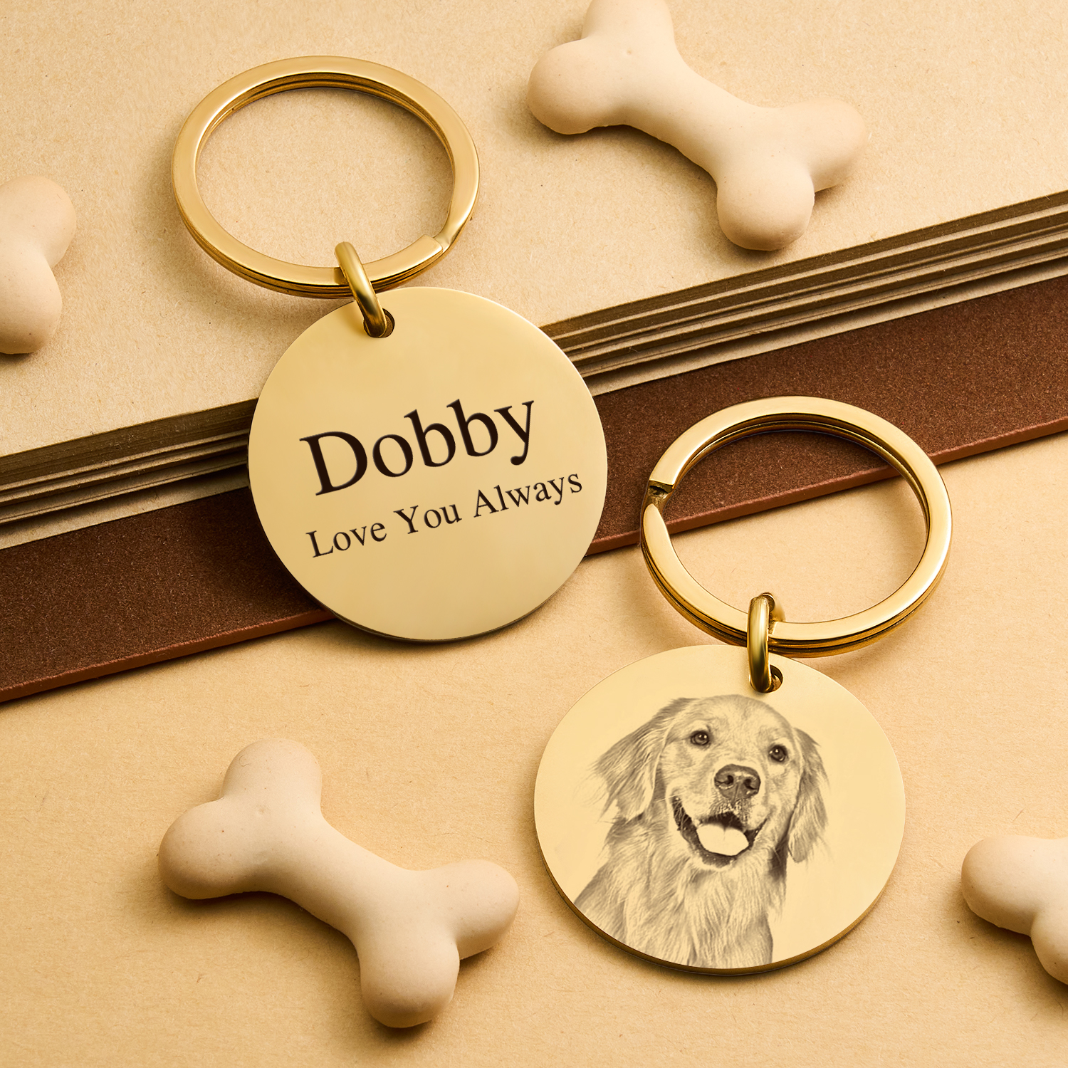 Personalized Pet Photo Keychain Custom Pet Portrait Keychain Dog Remembrance Pet Loss Gifts for Dog Lovers Personalized Pet Memorial Gift - soufeelmy