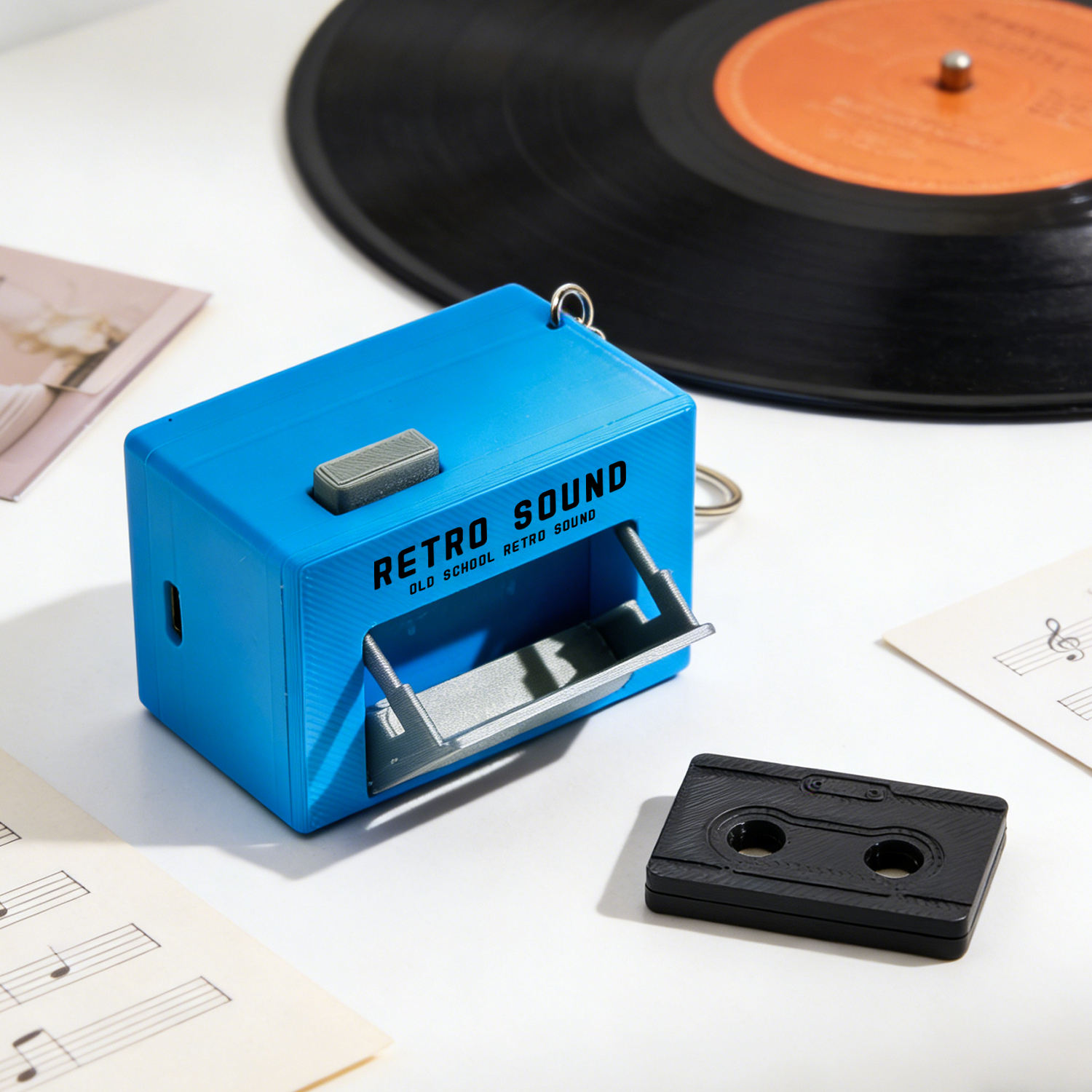 Custom Music Voice Recorder Keychain Music Keychain with a Cassette Tape Music Gift - soufeelmy